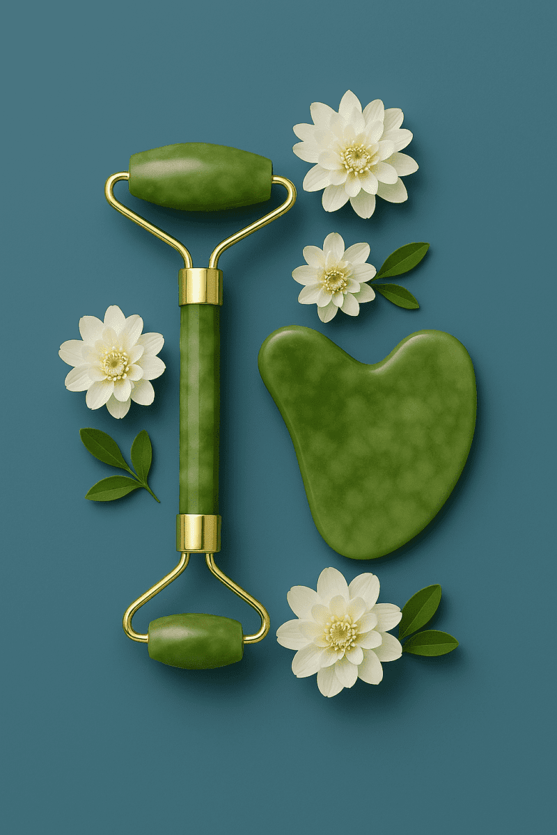 Jade Facial Roller & Gua Sha Set